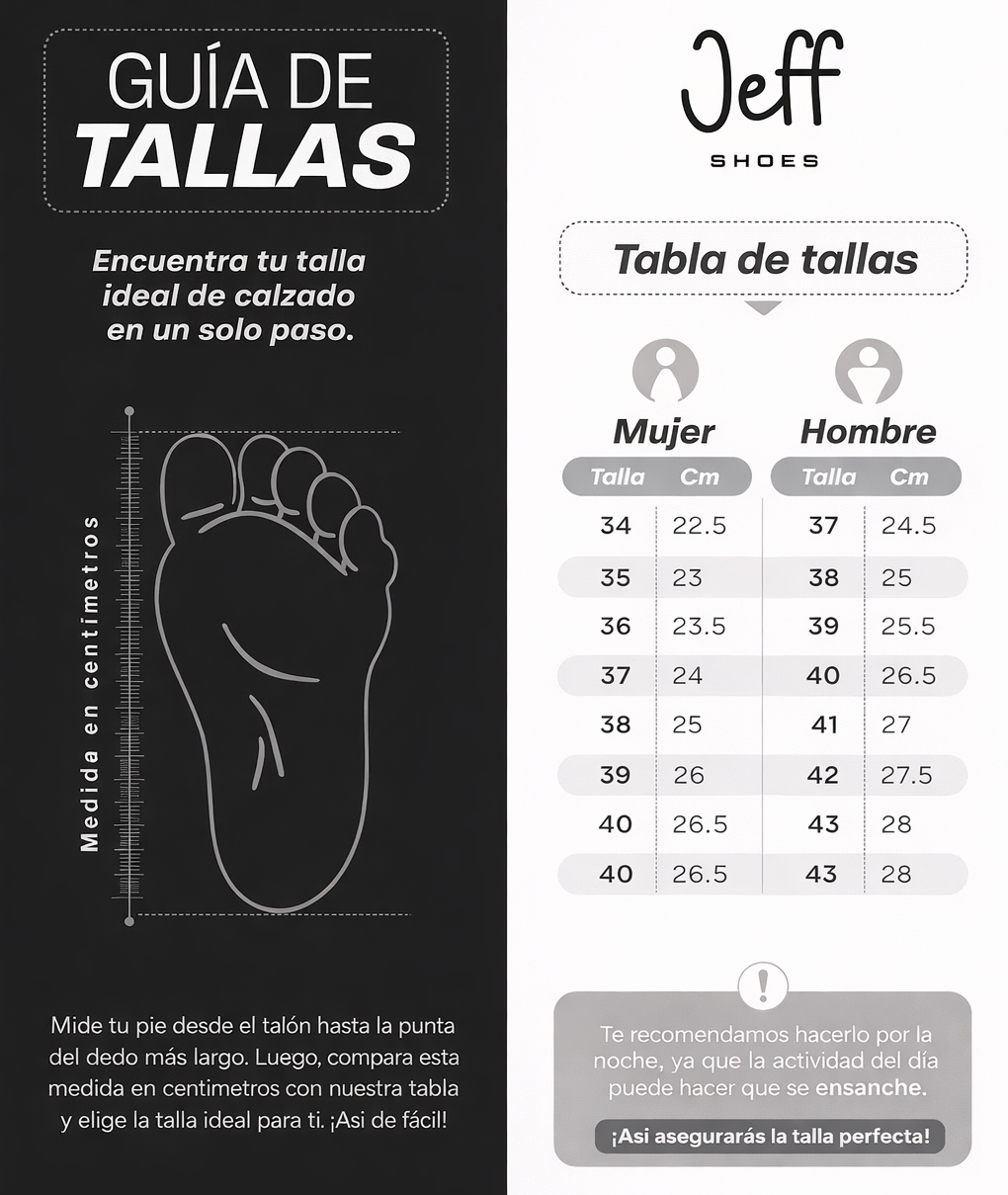 Guía de tallas del producto