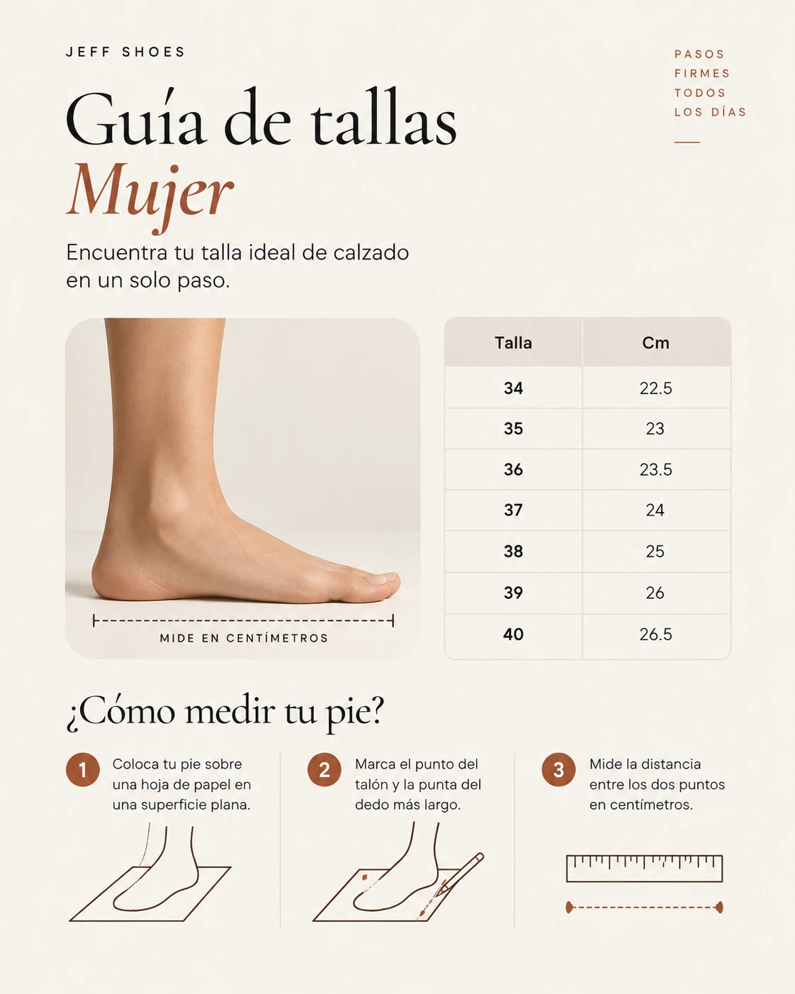 Guía de tallas Mujer